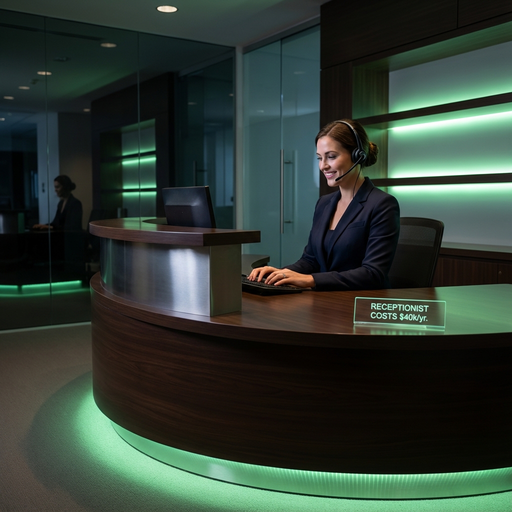 Busy Office Receptionist Desk